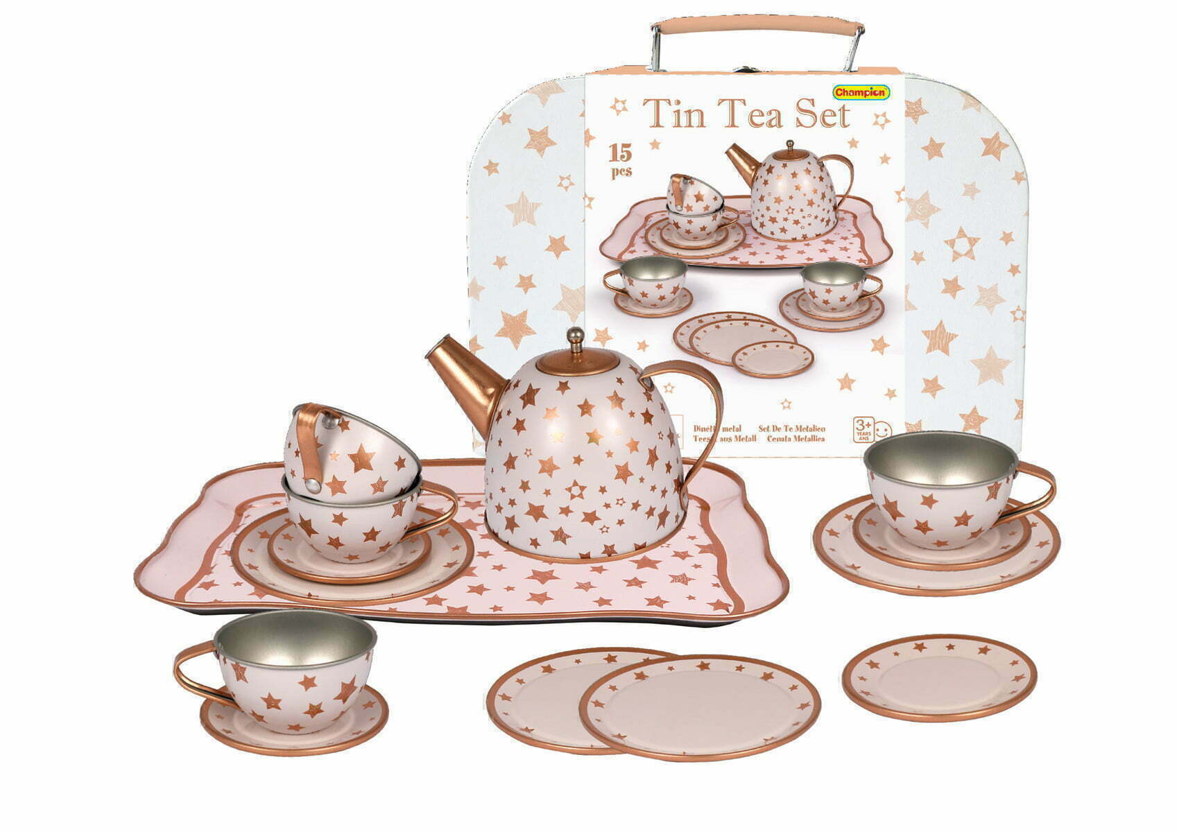 tin tea cup set