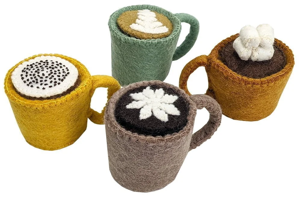 Papoose Toys Hot Drinks Set 16 Pieces Felt Toys
