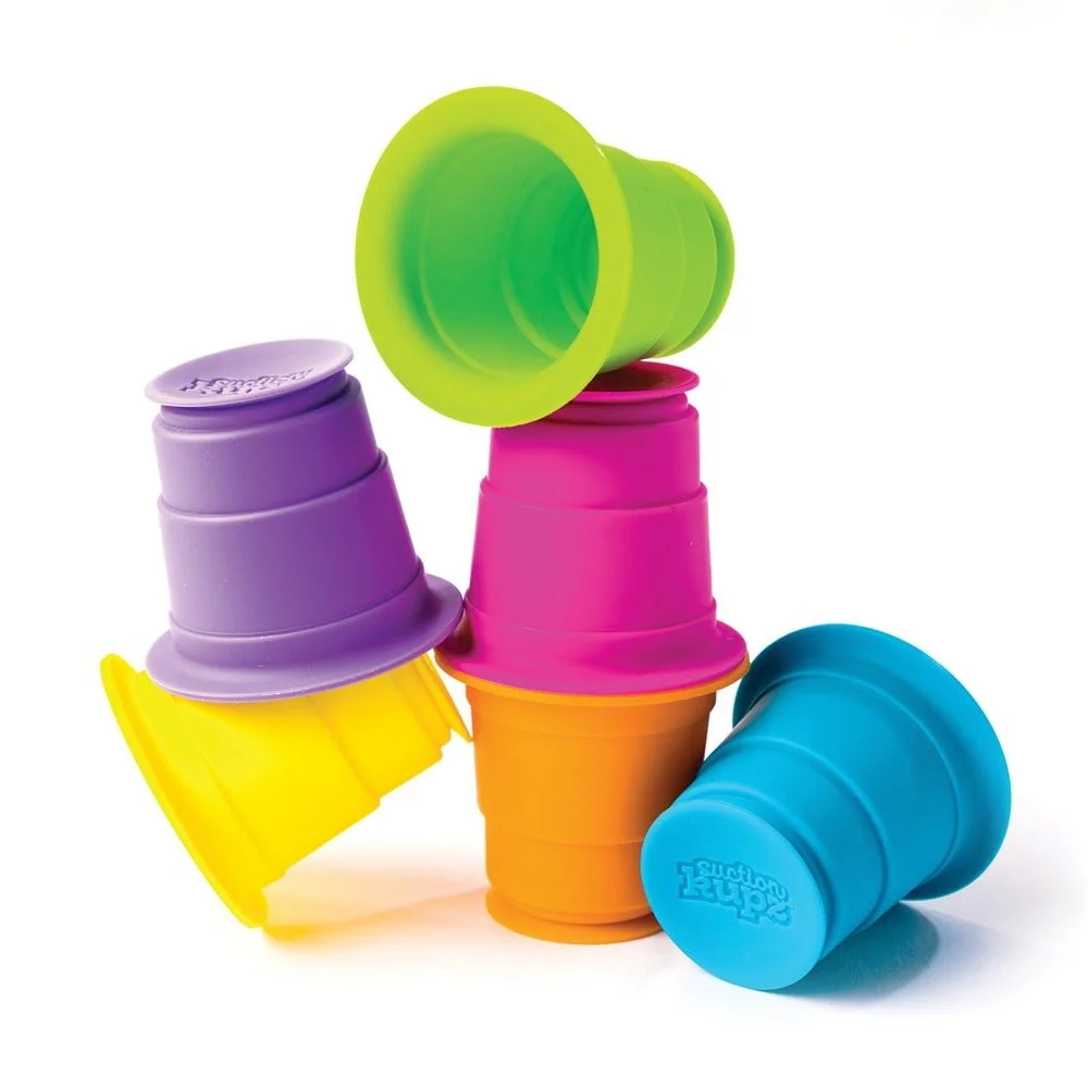 Fat Brain Toys Suction Kupz 6 Silicone Colourful Cups