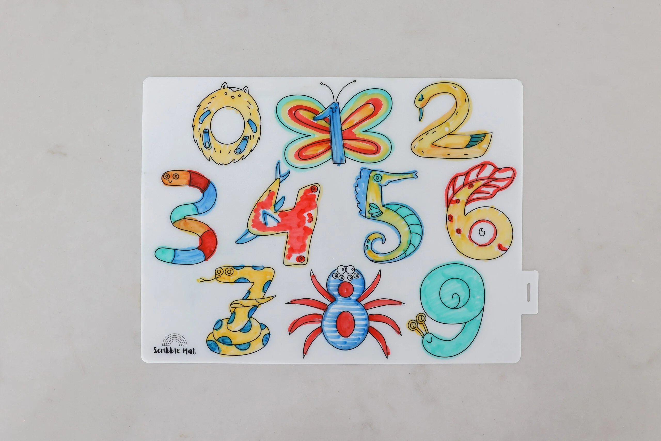 Scribble Mat Mini Number Fun Reusable Silicone Colouring Mat