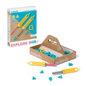 Makedo A0050 EXPLORE cardboard construction toolkit front sleeve trayx2048 Makedo Deco-Props Blobbies https://nicetribe.com.au/shop/educational-toys/makedo-deco-props-blobbies/