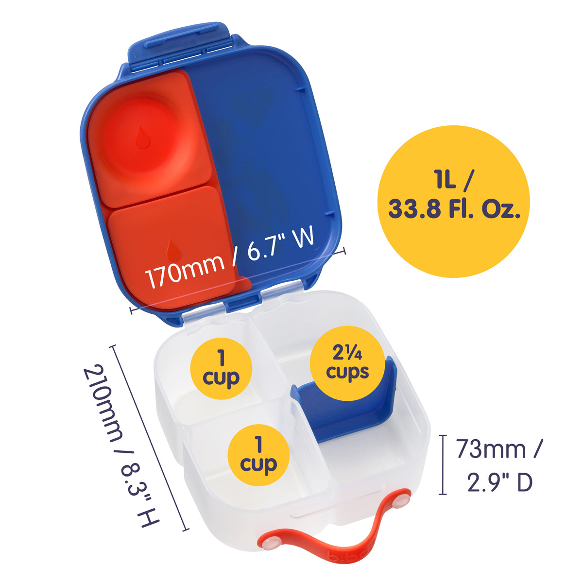 B.box Mini Lunchbox Superman 3 https://nicetribe.com.au/shop/tablewares/b-box-mini-lunchbox-superman/ BB26 3326SupermanDTCDimensions minilunchbox 1200.jpg