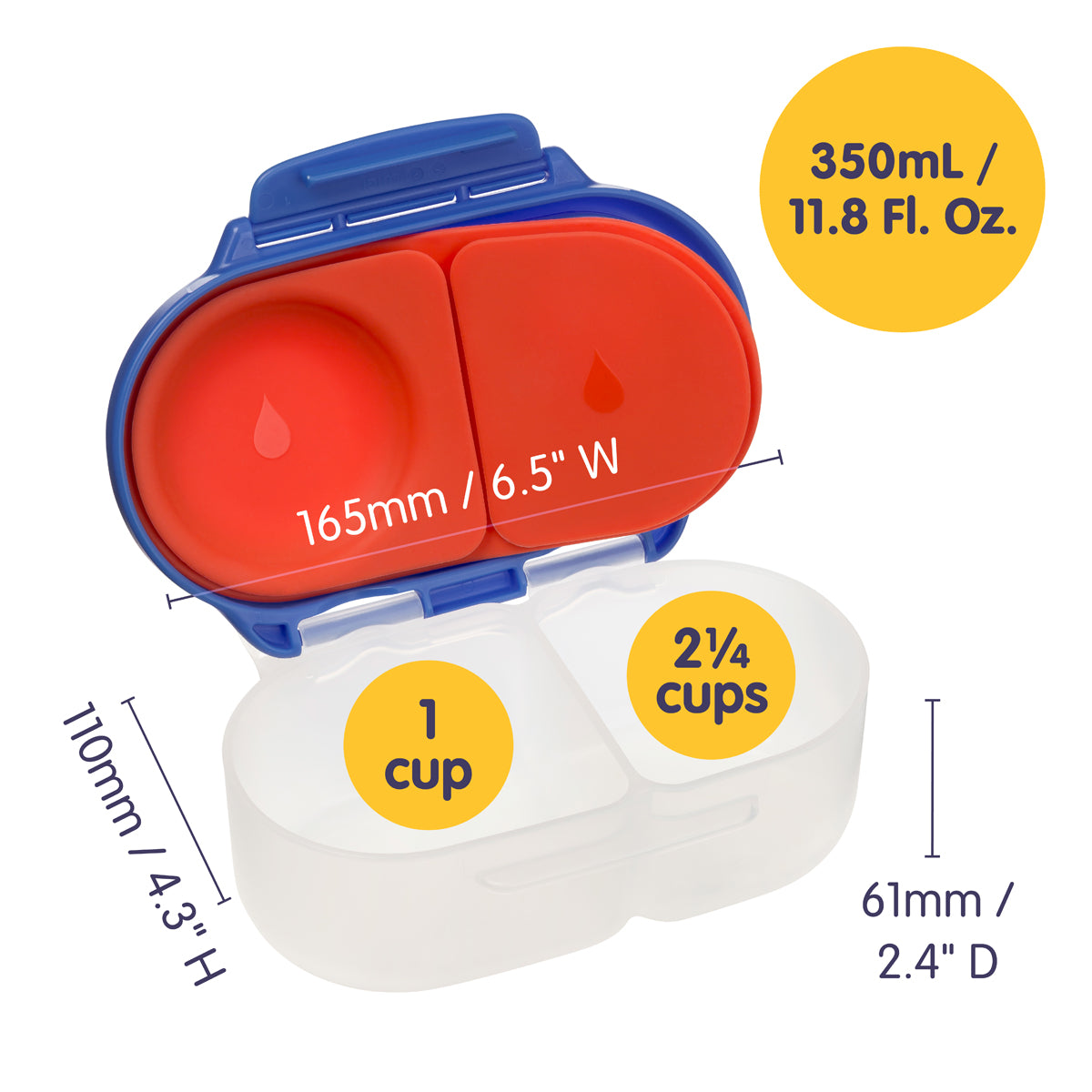 B.box Snackbox Superman 4 https://nicetribe.com.au/shop/tablewares/b-box-snackbox-superman/ BB26 3326SupermanDTCDimensions snackbox 1200.jpg