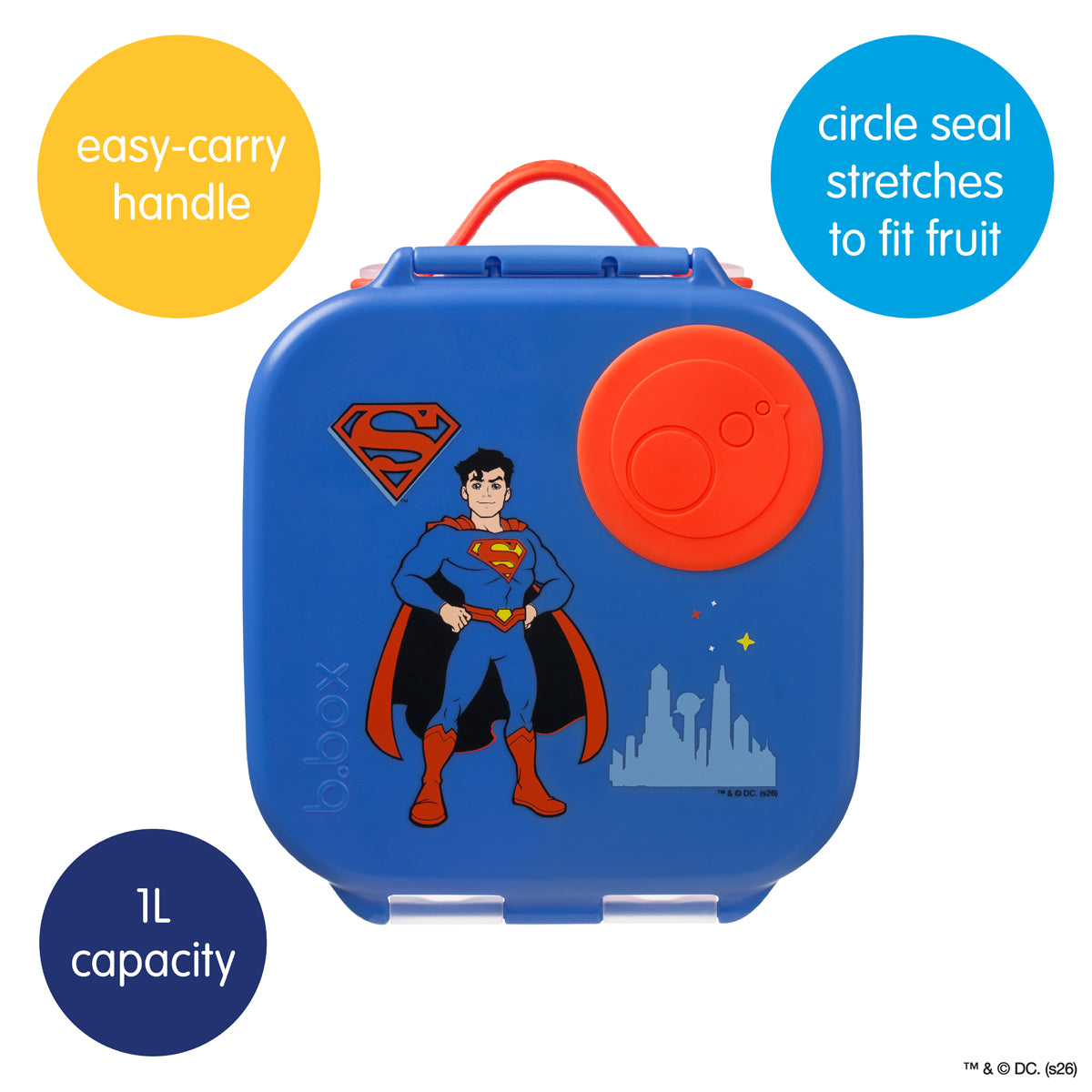B.box Mini Lunchbox Superman 4 https://nicetribe.com.au/shop/tablewares/b-box-mini-lunchbox-superman/ Superman Ecomm Set1 09 1200.jpg